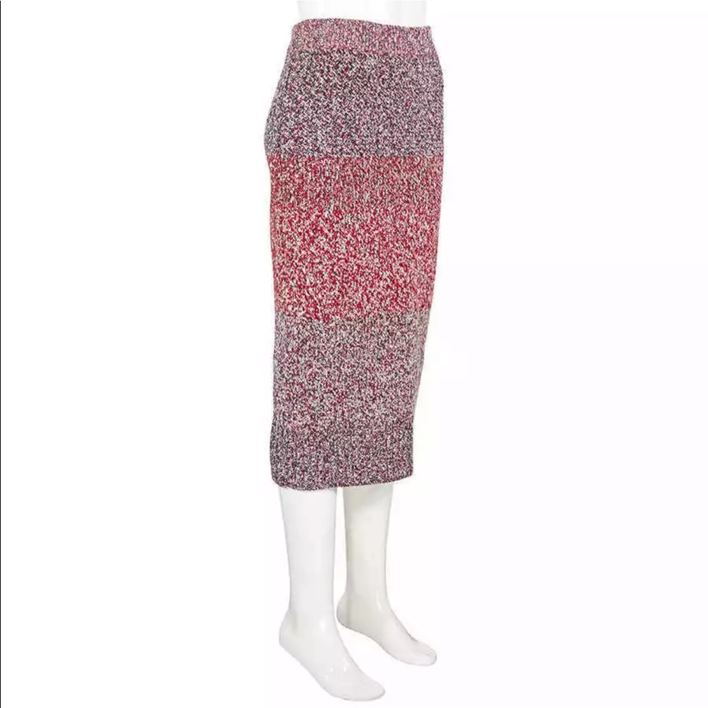 BURBERRY Cashmere Cotton Wool Blend Mouline Skirt - Picture 3 of 5